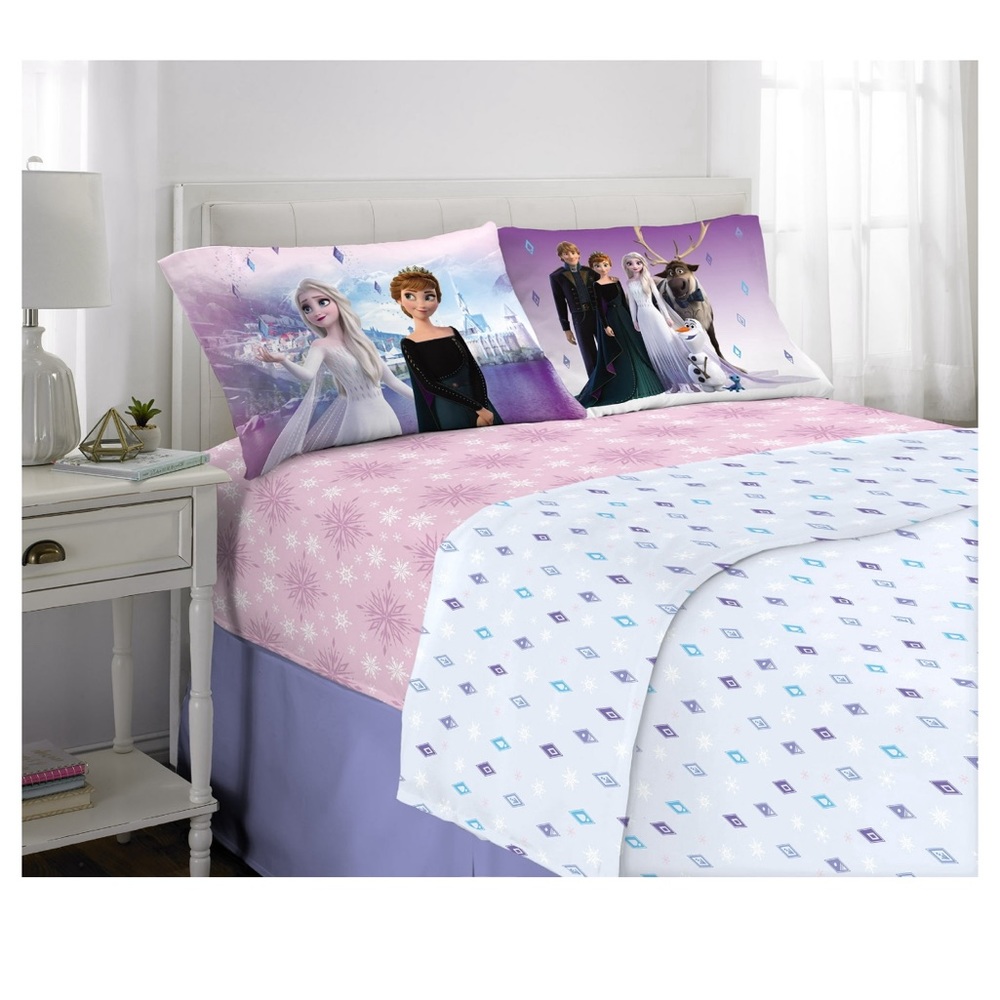 Disney Frozen 4 Piece Full Size Sheet Set Microfiber